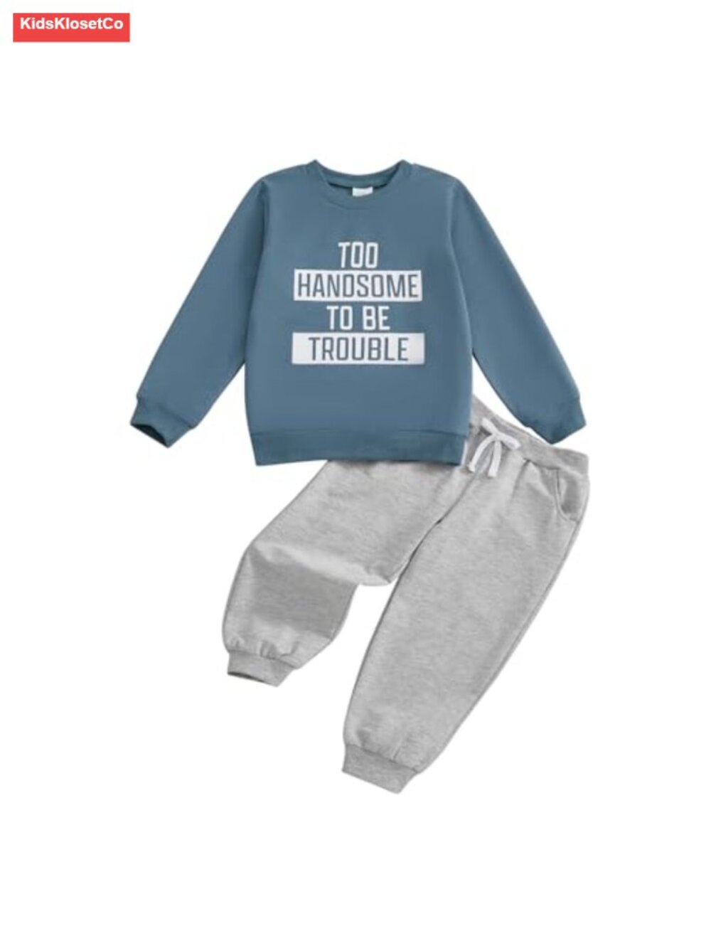 Toddler Boy Fall 2 Piece Outfit - Cotton Blend Long Sleeve Letter Print